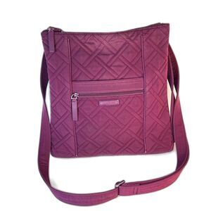 Vera Bradley Women's Burgundy Solid Cotton Quilted Hipster Crossbody Bag
